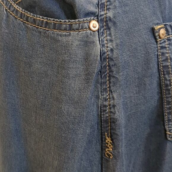 Inc International Concepts Sz 8 Whimsigoth Chambray Denim Patchwork Maxi Skirt - Picture 9 of 15